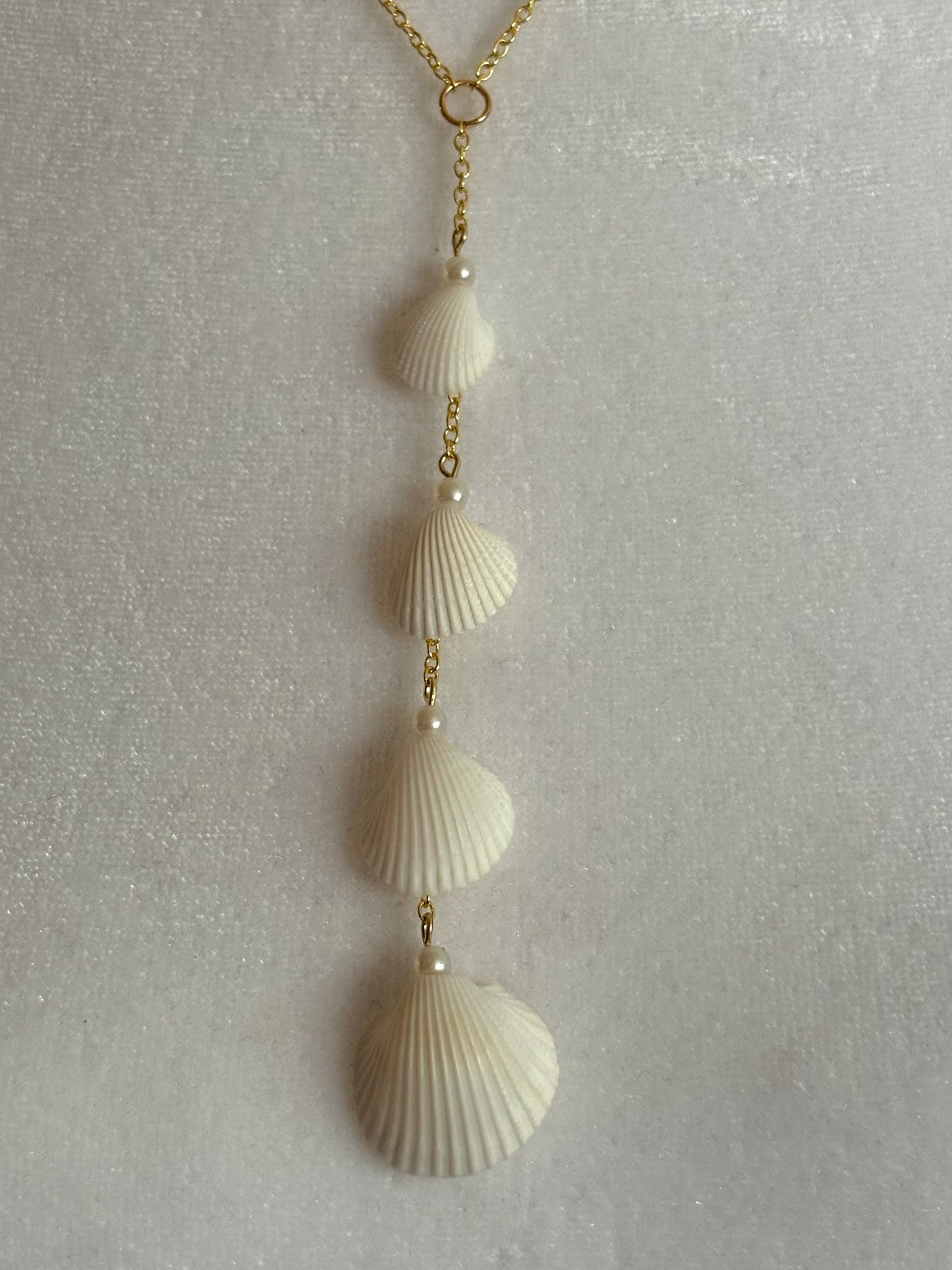 Long Seashell Gold Necklace