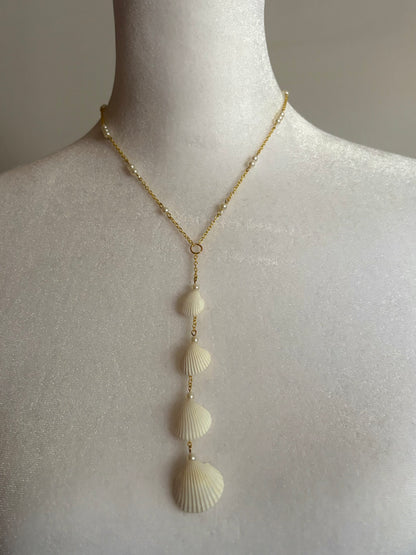 Long Seashell Gold Necklace