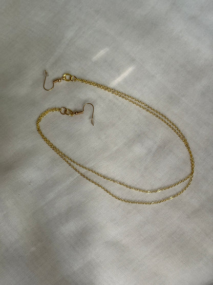 Dual Chain Gold Dangling Earrings